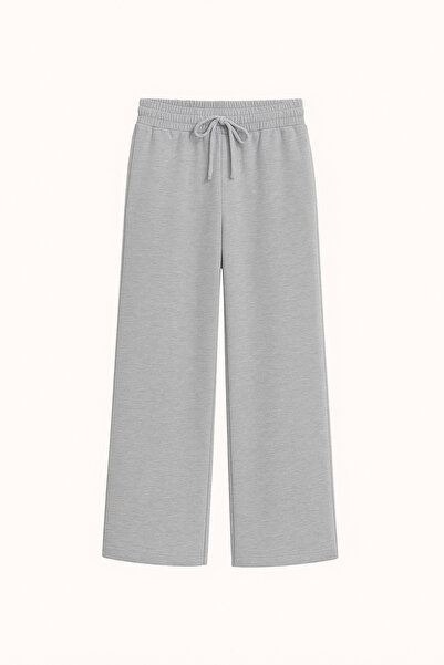 Bozz&Bozz Collection Γυναικείο παντελόνι φούτερ με φαρδιά εφαρμογή σε γκρι χρώμα Juicy Crystal Stone με τύπωμα