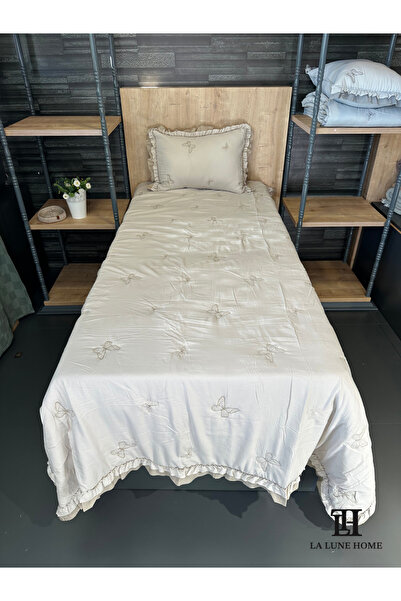 la lune home LA LUNA HOME LİKYA NAKIŞLI ÇİFT FIRFIRLI TEK KİŞİLİK YATAK ÖRTÜSÜ