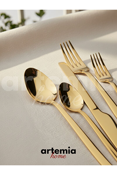 Artemia Home Artemia Piedra Gold Yemek Kaşığı 6 Adet | 18/10 Paslanmaz Çelik ...