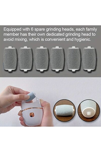 MORESUN 6 Değiştirilebilir Başlıklı Şarj Edilebilir Elektrikli Ayak Peeling Makinesi