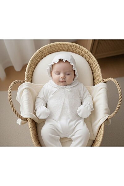 P&H BABYWEAR أفرول أطفال بطوق بيتر بان، مزين بتطريز ودانتيل، عبوة من 3 قطع