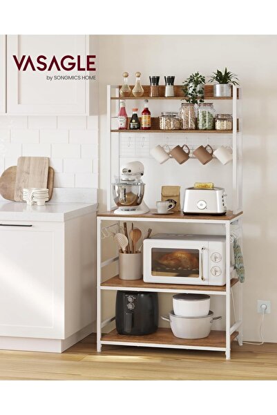 VASAGLE Kitchen shelf, Vasagle, Brown-White, 80x40x170 cm