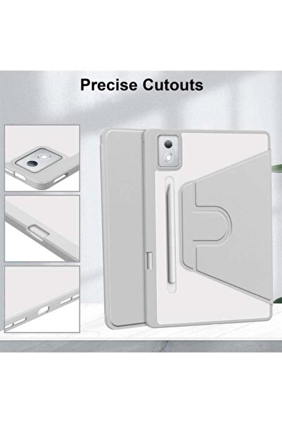 Generic Lenovo Idea Tab Pro 12.7 (2025) Leather Case with Auto Sleep/Wake, 360° Rotating Stand & Pencil Hol