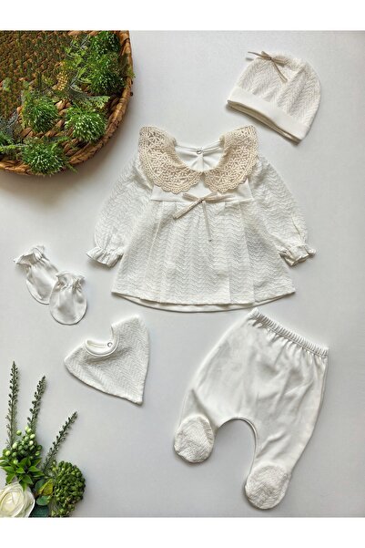 GizaKids 100% Cotton Baby Girl Newborn 5 Piece Hospital Discharge Set