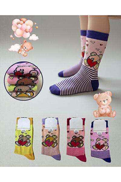 ragistore 5 чифта безшевни момичешки чорапи с мотив на мече