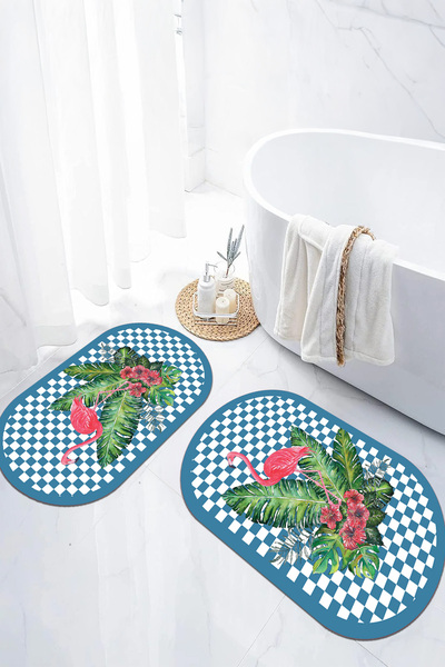 EVİMSEN طقم مقعد المرحاض بقاعدة رقمية مضادة للانزلاق وقابلة للغسل بنمط فلامنغ...