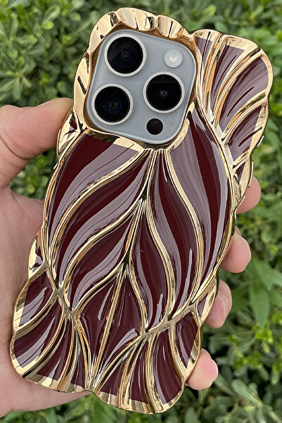 CEPSTOK حافظة آيفون 14 برو بنمط الأوراق اللامعة المضادة للصدمات من السيليكون