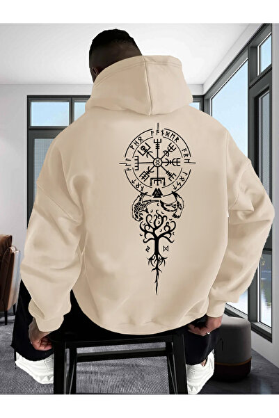 cc collection Hanorac supradimensionat pentru bărbați cu imprimeu Viking Life...