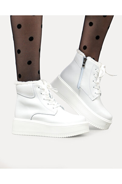 starlike Women's white genuine leather boots T7018