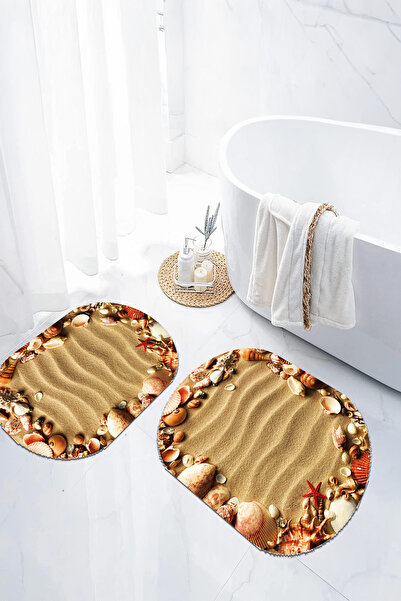 EVİMSEN Set de scaune pentru toaletă cu covoraș de baie oval, cu bază digital...