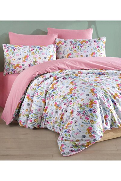 Pamuku Σετ Παπλωματοθήκη με σχέδιο λουλουδιών με ελαστικό 180x200 cm