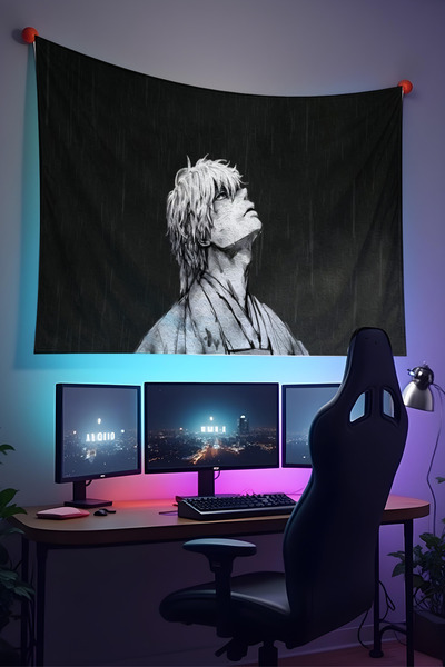 Halura Anime Desenli Duvar Örtüsü– Kaliteli Kumaş, Gamer Oyuncu Oda Dekoru Ta...