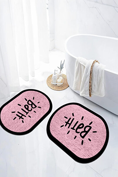 EVİMSEN Set de scaune pentru toaletă cu covoraș oval pentru baie, lavabil, cu...