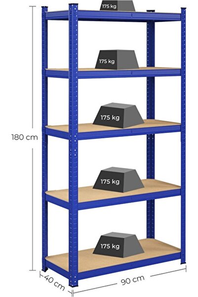 SONGMICS Raft Songmics, 5 rafturi, 40 x 90 x 180 cm, Blue, GLR040Q01