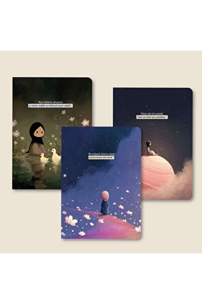 MuslimWalk Rûhan – Pastel – 3’lü Mininote Defter