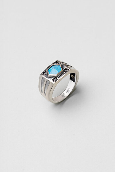 So CHIC... Orion Turkuaz Taşlı Gümüş Erkek Yüzük
