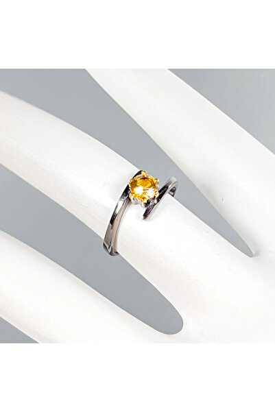 FashionBijoux Inel din argint 925 cu turmalina galbena, 7