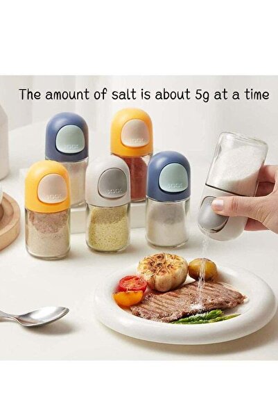 Generic Glass Spice Jars with Lids, Quantitative Glass Seasoning Bottles 0.5g per Press, 3 Pack