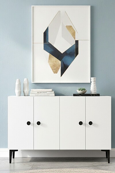 CENEYRA KA1205B PELLA120 KONSOL, KAHVE KÖŞESİ ve TV SEHPASI BEYAZ 120cm