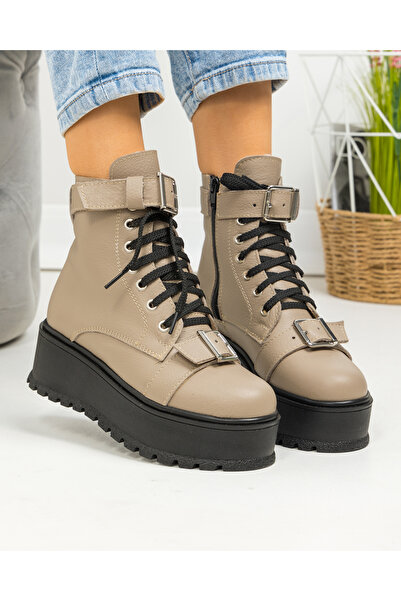 starlike Ghete dama din piele naturala bej PCI078