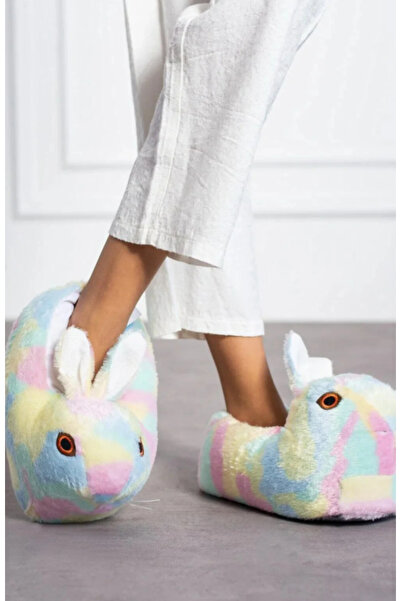 REALMİNE Fluffy Animal Figure Slippers - Women - Men - Children - House Slippers - Furry Slippers - Plush