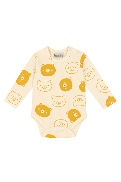 Le Touche Bear Embroidered Baby Romper 3-Piece Romper Set Sleeved Bodysuit with Pockets Romper and Socks Baby Outfit 3-6-9 Months