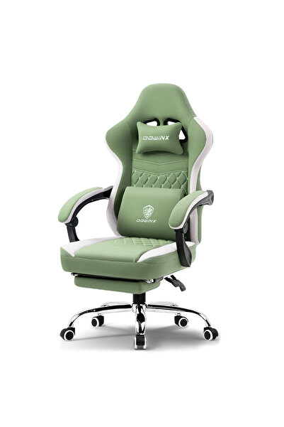 DOWINX كرسي ألعاب كمبيوتر مريح، قابل للإمالة مع وسادة جل تبريد ووسادة تدليك -...