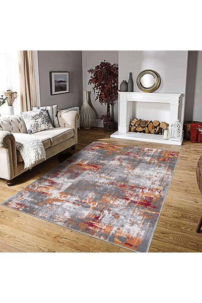 aren.HALI Santa Modern Multi Polyester ve Pamuklu Yıkanabilir Kaydırmaz Taban Dijital Baskı Halı