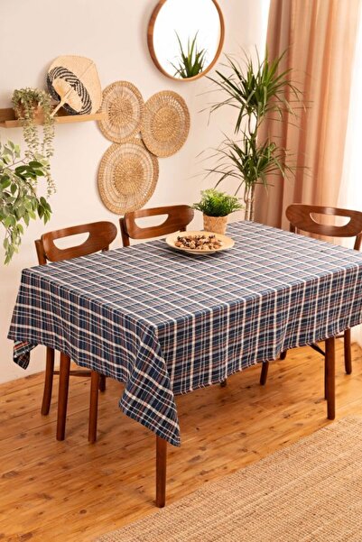 DNRYSL مفرش طاولة قطني منقوش مربع، سهل التنظيف، مناسب للاستخدام في المطبخ وغرفة المعيشة، 140 × 140 سم.