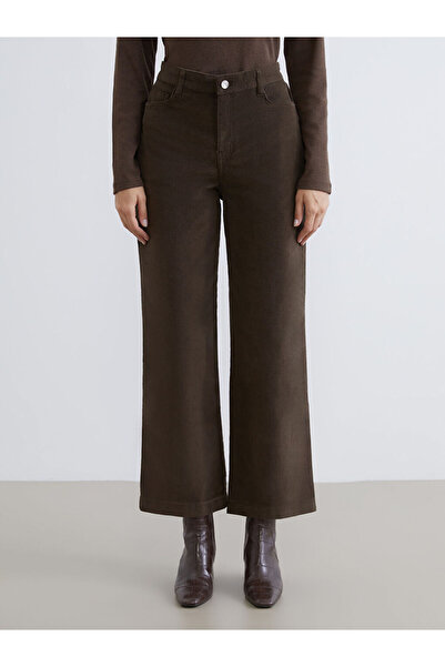 LC Waikiki Yüksek Bel Kadife Kadın Pantolon