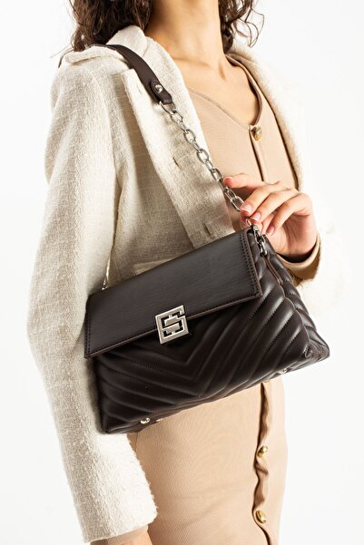 ÇANTAM GELSİN Κομψά σχεδιασμένη καφέ γυναικεία τσάντα χιαστί μεσαίου μεγέθους...