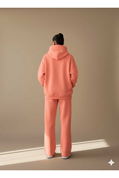 Keep Risen طقم هودي وبنطلون رياضي نسائي قصة فضفاضة بتصميم أنيق لا يتأثر بمرور الزمن