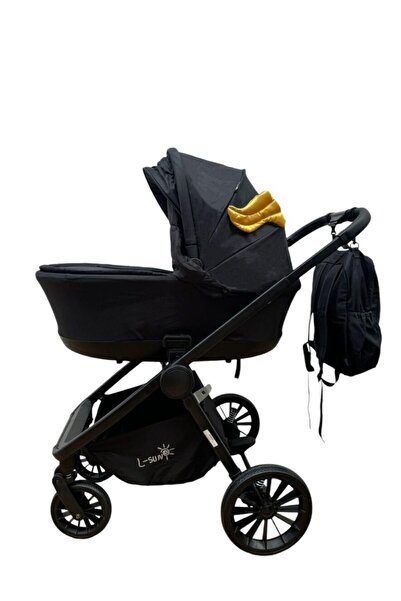 L-Sun Deluxe 3-in-1 Stroller, 3 Separate Pieces, Black