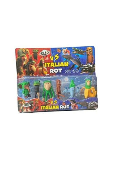 OEM Set of 6 Italian Brain Rot collectible toys, 6-8 cm, multicolor, 3 years+