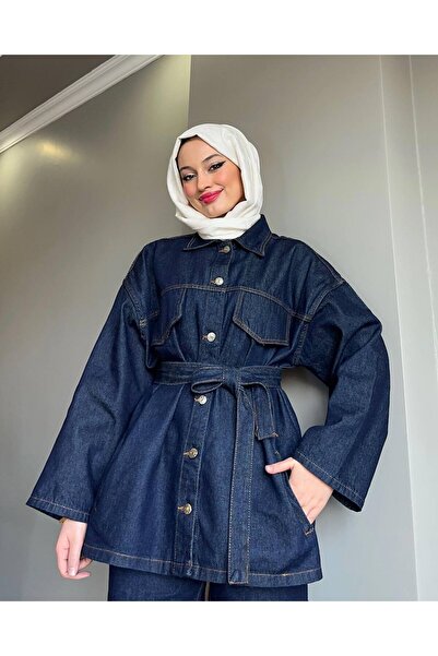 Zübeyde Sayın Women's Belted Denim Two-Piece Set