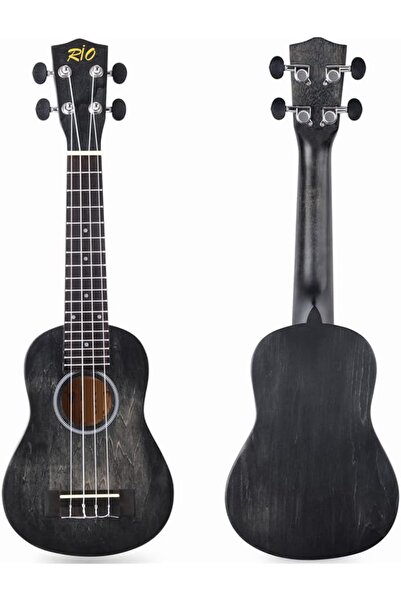 Rio Antique Solid Rose Fingerboard Black Soprano Ukulele