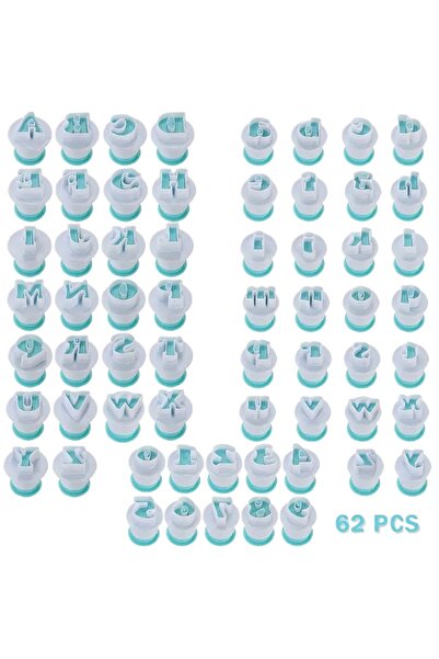 Choice مجموعة من 62 قطعة من قوالب البسكويت على شكل أرقام أبجدية مكونة من 10/2...