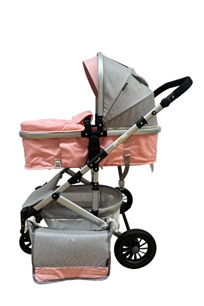 L-Sun 2-in-1 Baby Stroller (Bassinet & Seat), Reversible Handle, Suspension, 0-36 months, Pink