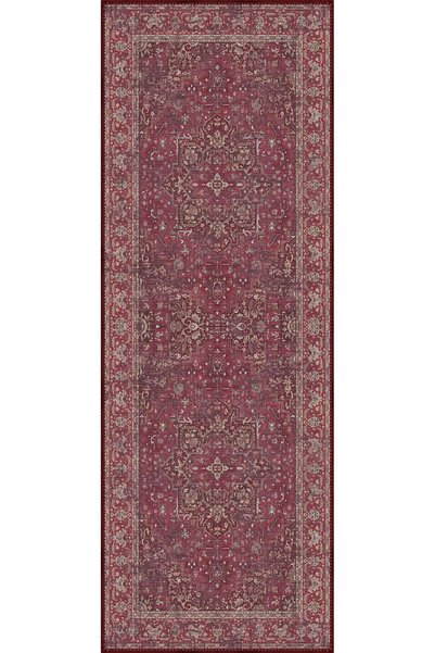 aren.HALI Calle Göbekli Bordo Polyester ve Pamuklu Yıkanılabilir Kaydırmaz Taban Dijital Baskı Halı