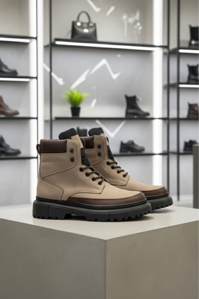 BENGAL % 100 Hakiki Deri Erkek Kışlık Bot Eva Taban Ultra Hafif