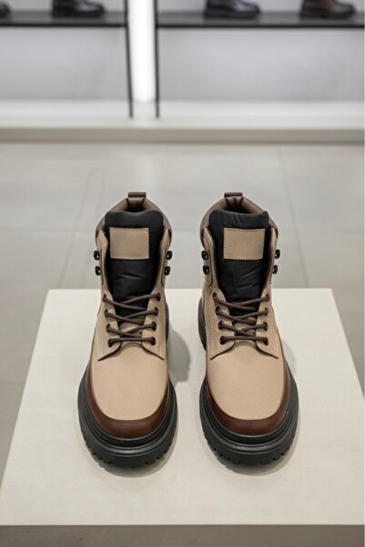 BENGAL % 100 Hakiki Deri Erkek Kışlık Bot Eva Taban Ultra Hafif