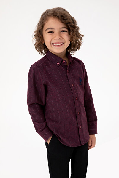 U.S. Polo Assn. Erkek Çocuk Bordo Uzun Kollu Gömlek 50316670-VR014