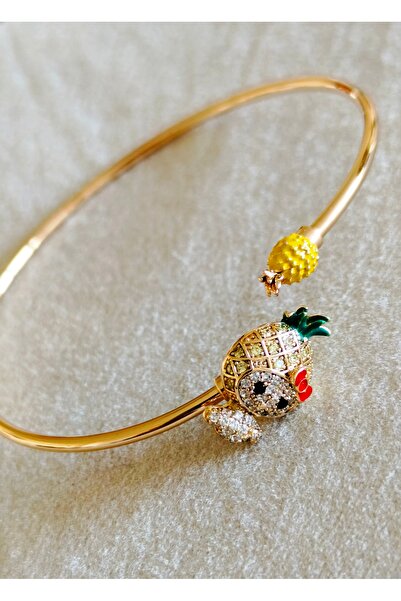 Çelik Bileklik Labubu Döner Bileklik Gold Rose Renk