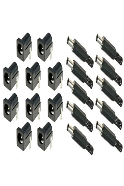 Genel Markalar 10 Set Dc Power Jak Erkek Fiş+dişi Şase Soket 2,5mm Soket Seti