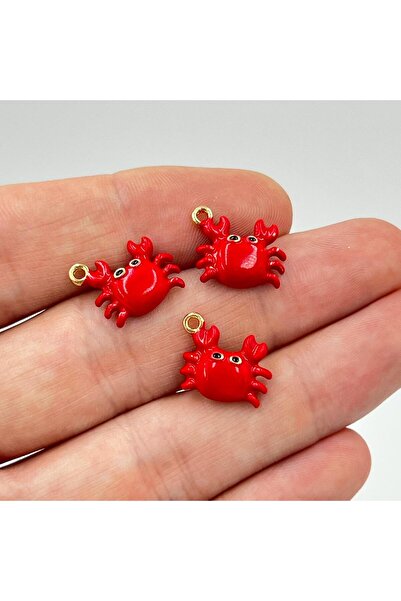 yfhobi 1 Adet - Üç Boyutlu Mineli Yengeç Desen Uç, Charm Uç, Altın Kaplama 1....