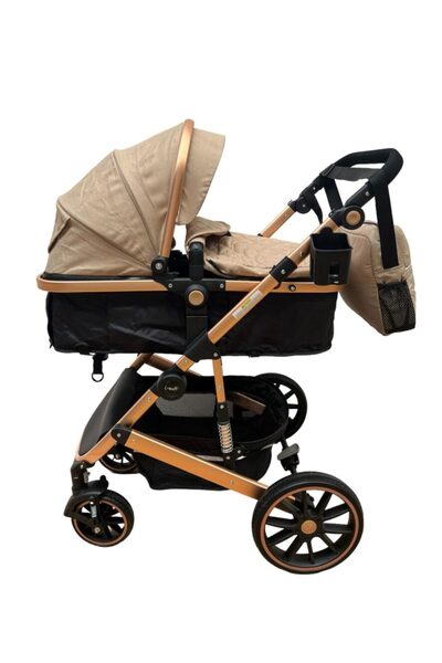 L-Sun 2-in-1 Reversible Stroller with Suspension - Brown