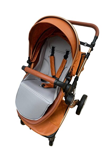 L-Sun 3-in-1 Egg Stroller with Built-in Carrycot and Car Seat, 0-36 months - Orange