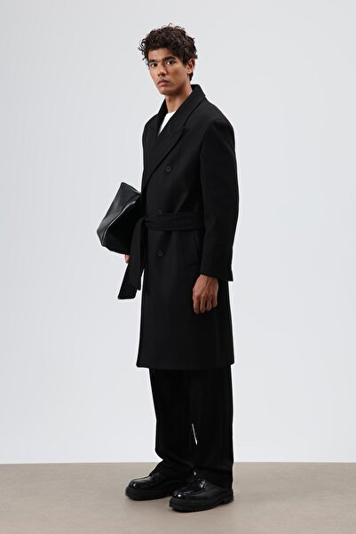 VAMOSCLO oversized διπλό πέτο Παλτό Κασέ Μαύρο