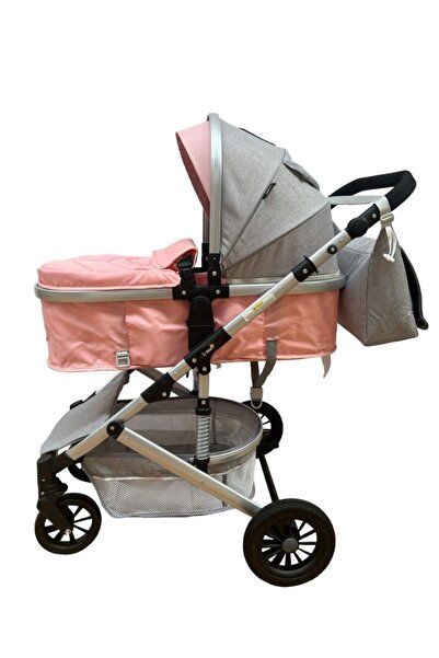 L-Sun 2-in-1 Baby Stroller (Bassinet & Seat), Reversible Handle, Suspension, 0-36 months, Pink