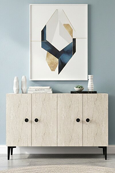 CENEYRA KA1205BT PELLA120 KONSOL, KAHVE KÖŞESİ ve TV SEHPASI BEYAZ-TRAVERTEN ...